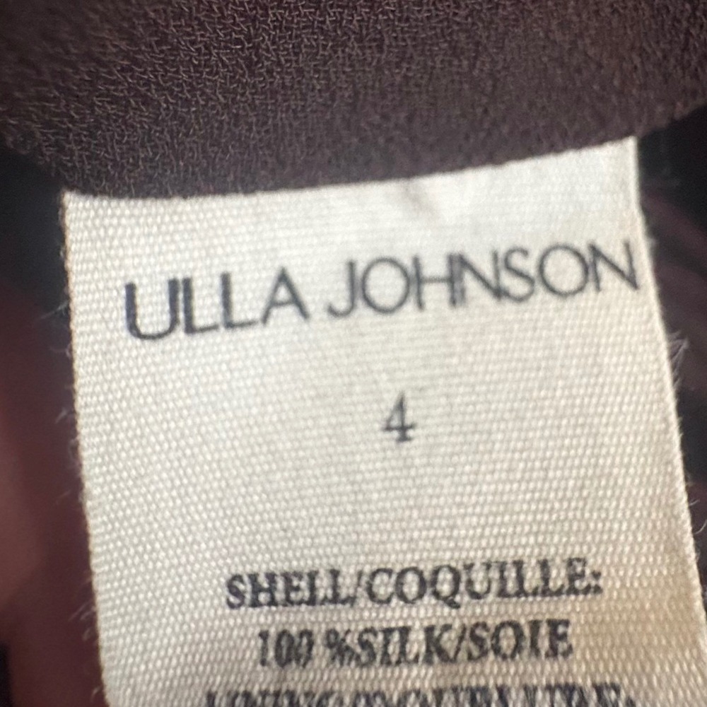 Ulla Johnson Agathe Gown Garnet Silk Crinkle Chiffon Tiered‎ Maxi Dress Size 4 - Picture 13 of 13